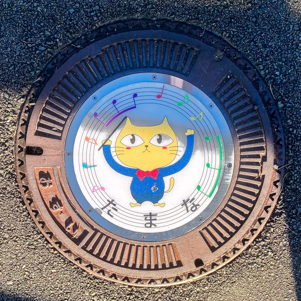 玉名市のタマにゃんのマンホール