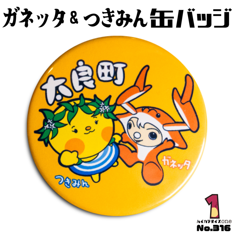 太良町ガネッタ＆つきみん缶バッジ