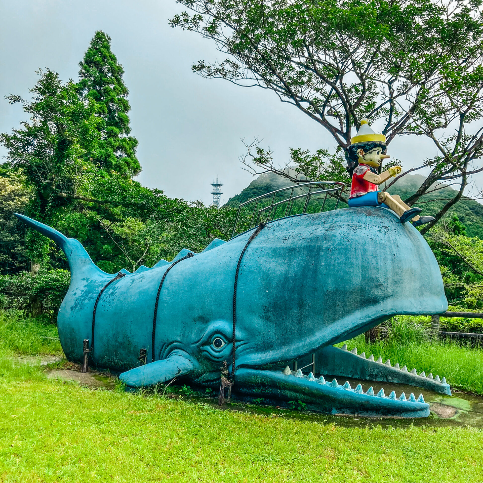 鹿児島県にある八重山公園の鯨のすべり台