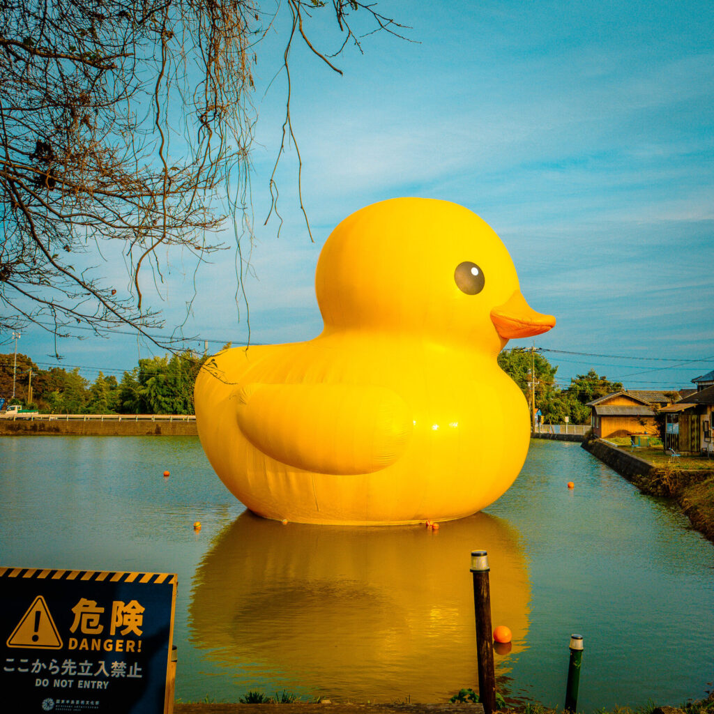 大分県国東市の巨大ラバーダック