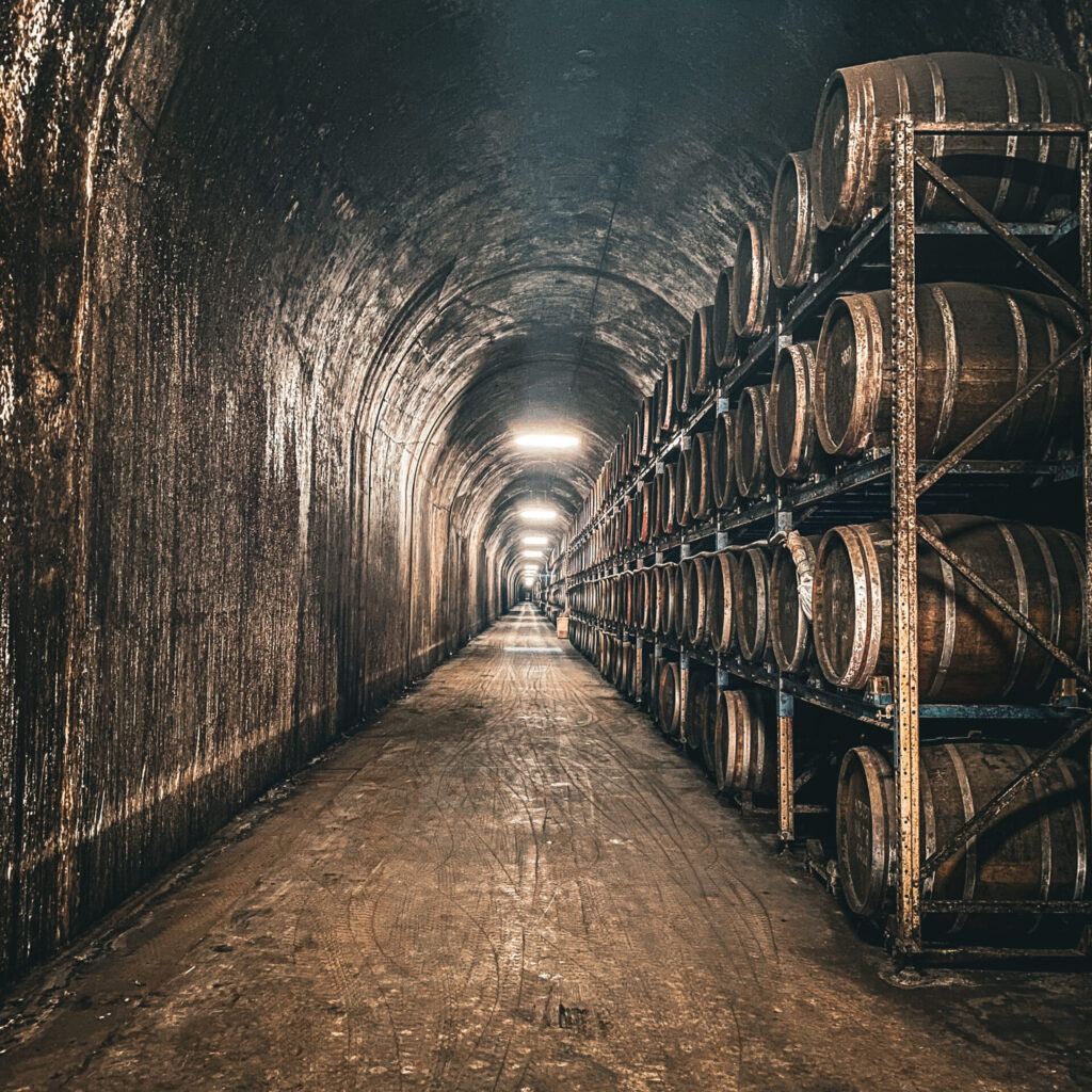 トンネルの駅の貯蔵庫