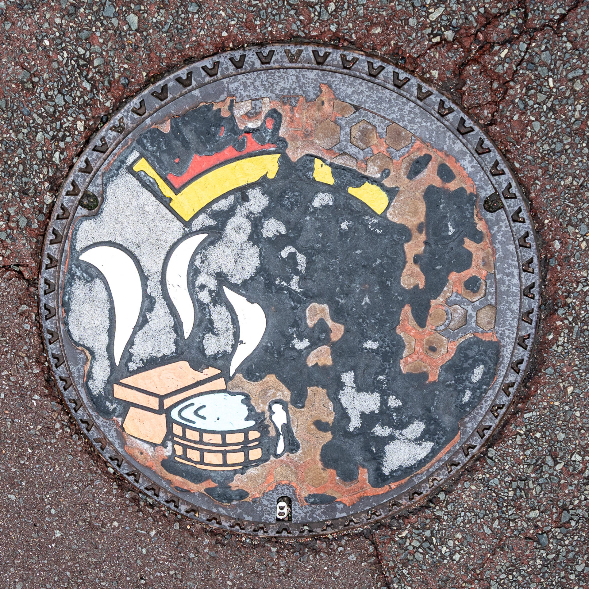 湯田温泉の山頭火通りのマンホール