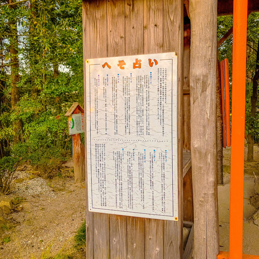 陽だまりの丘のへその緒神宮のへそ占い