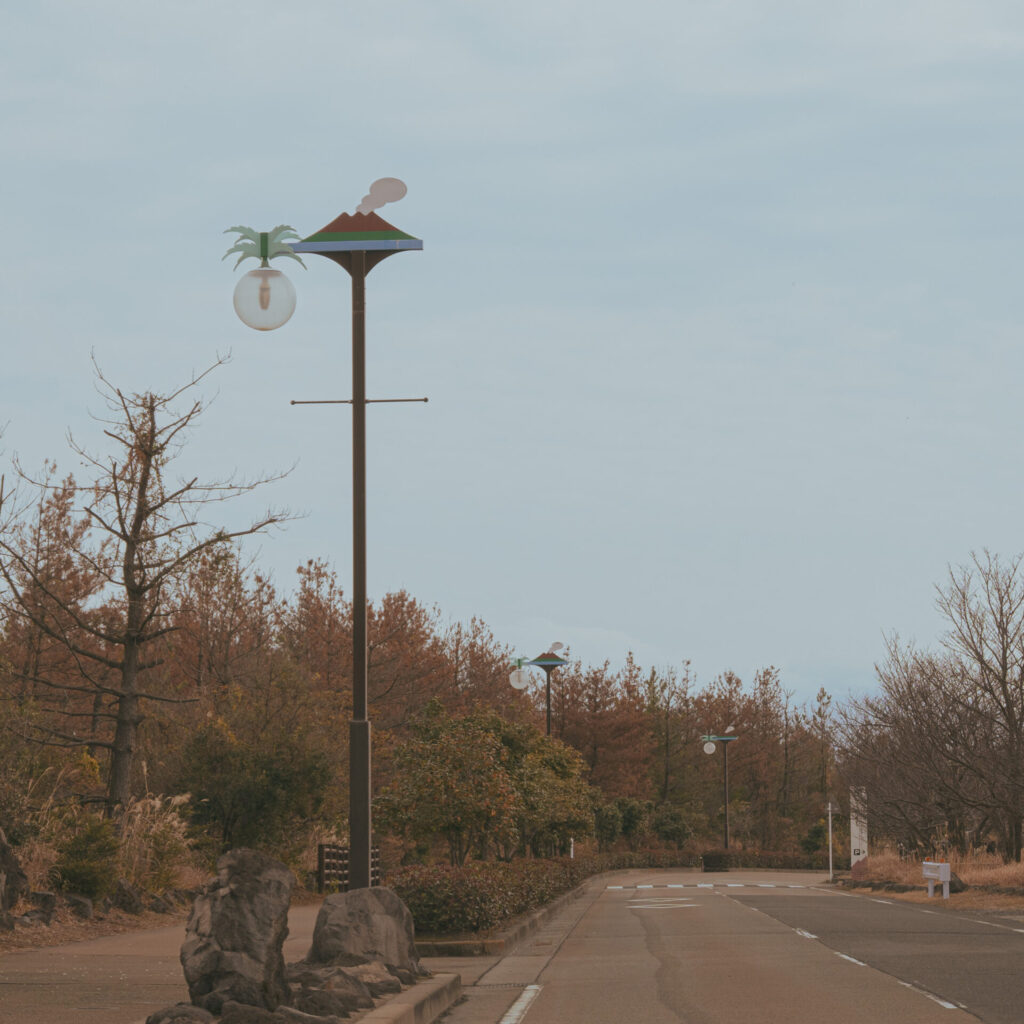 桜島と桜島大根の街灯