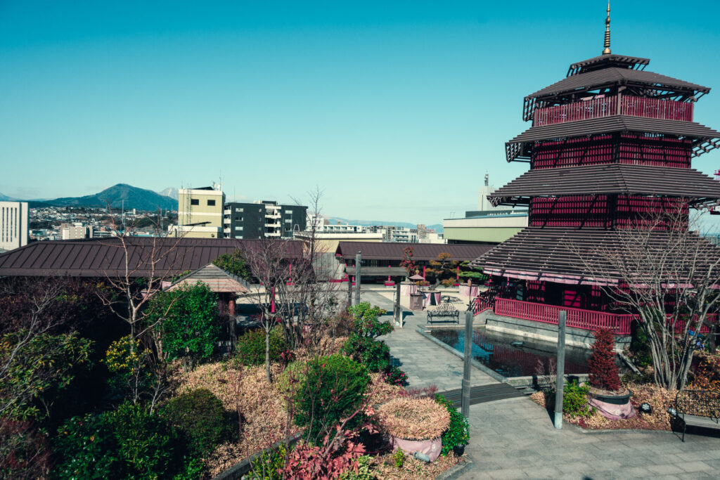 大分市にあるアミュプラザの屋上