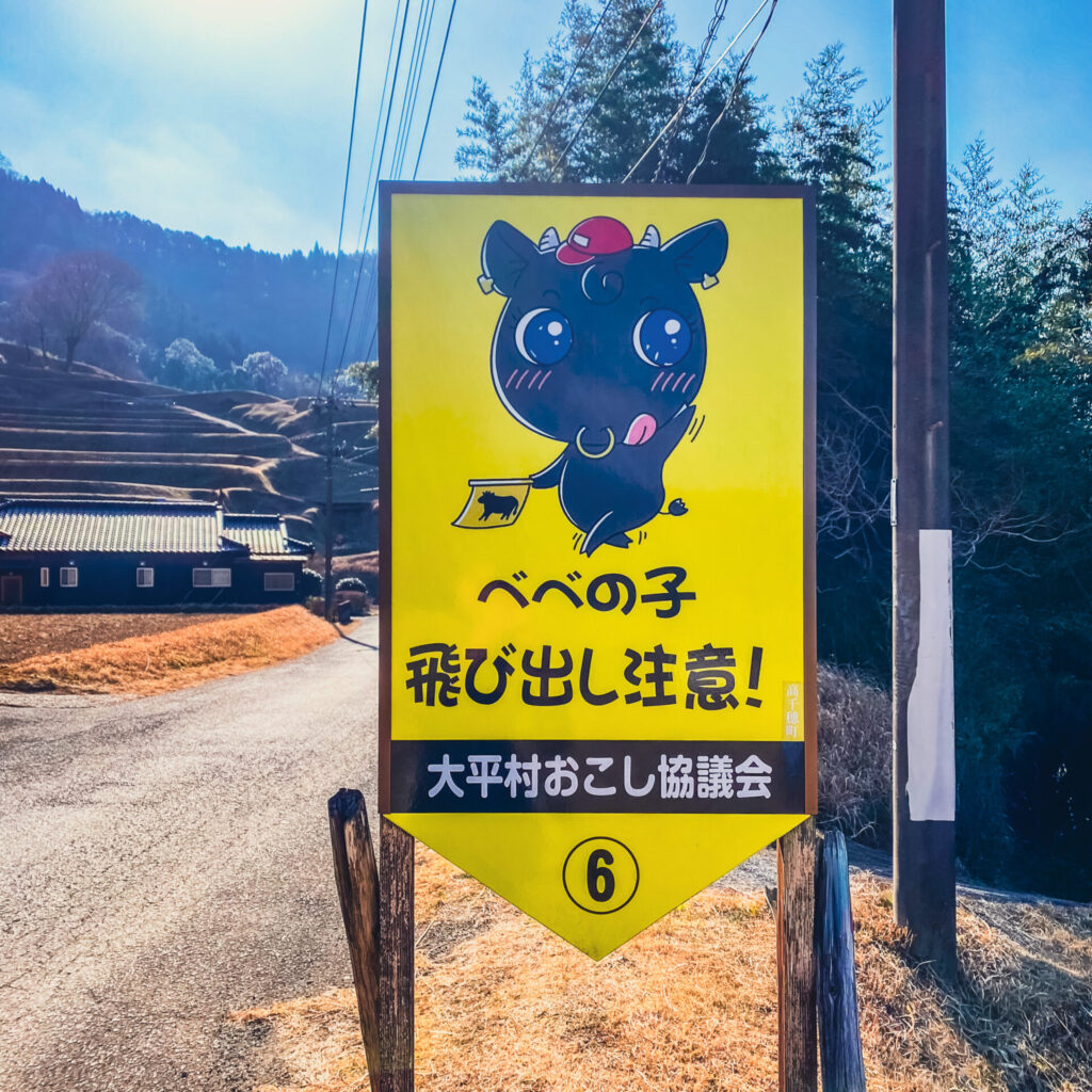 高千穂町で見つけた飛び出し看板