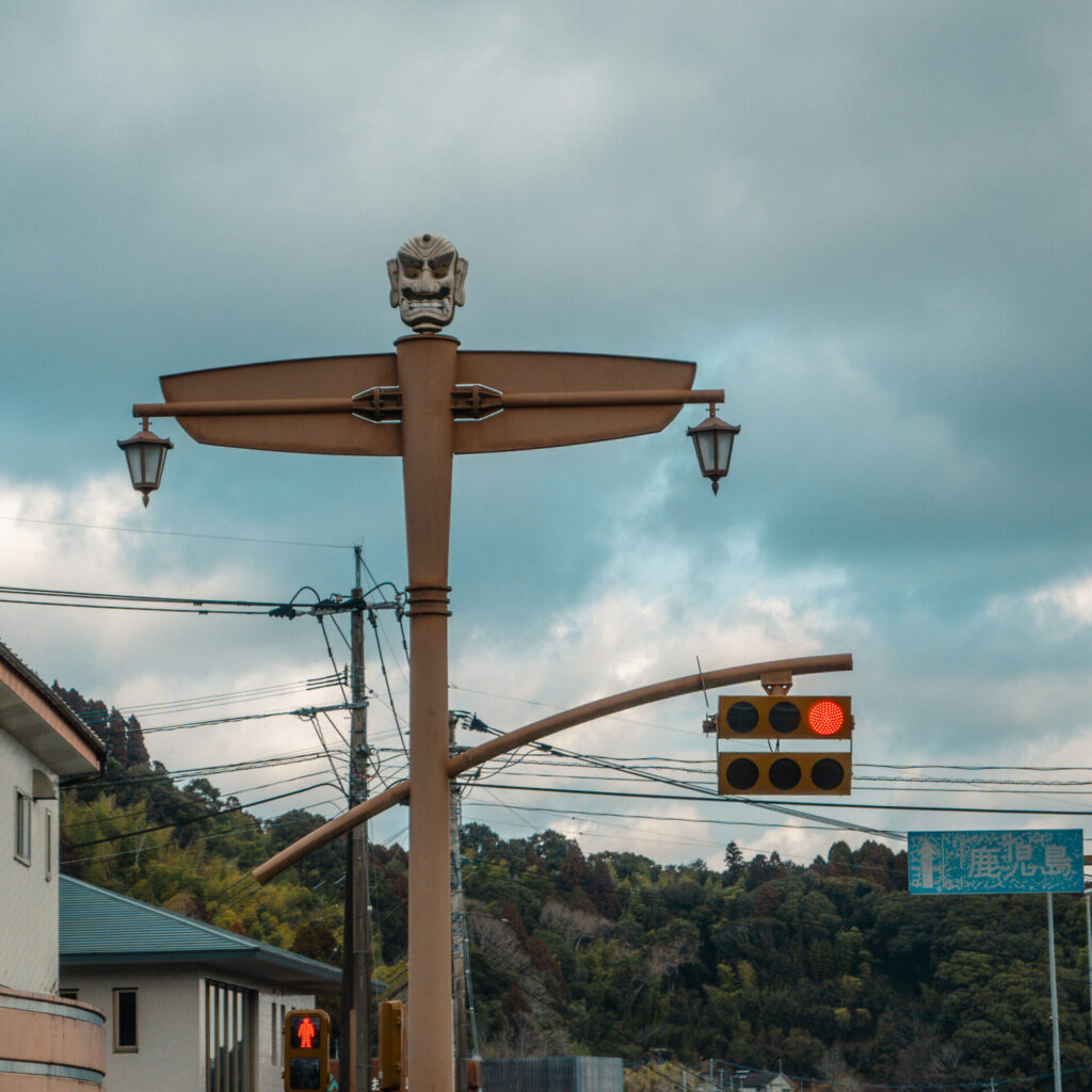 鹿児島県曽於市の弥五郎どんの街灯