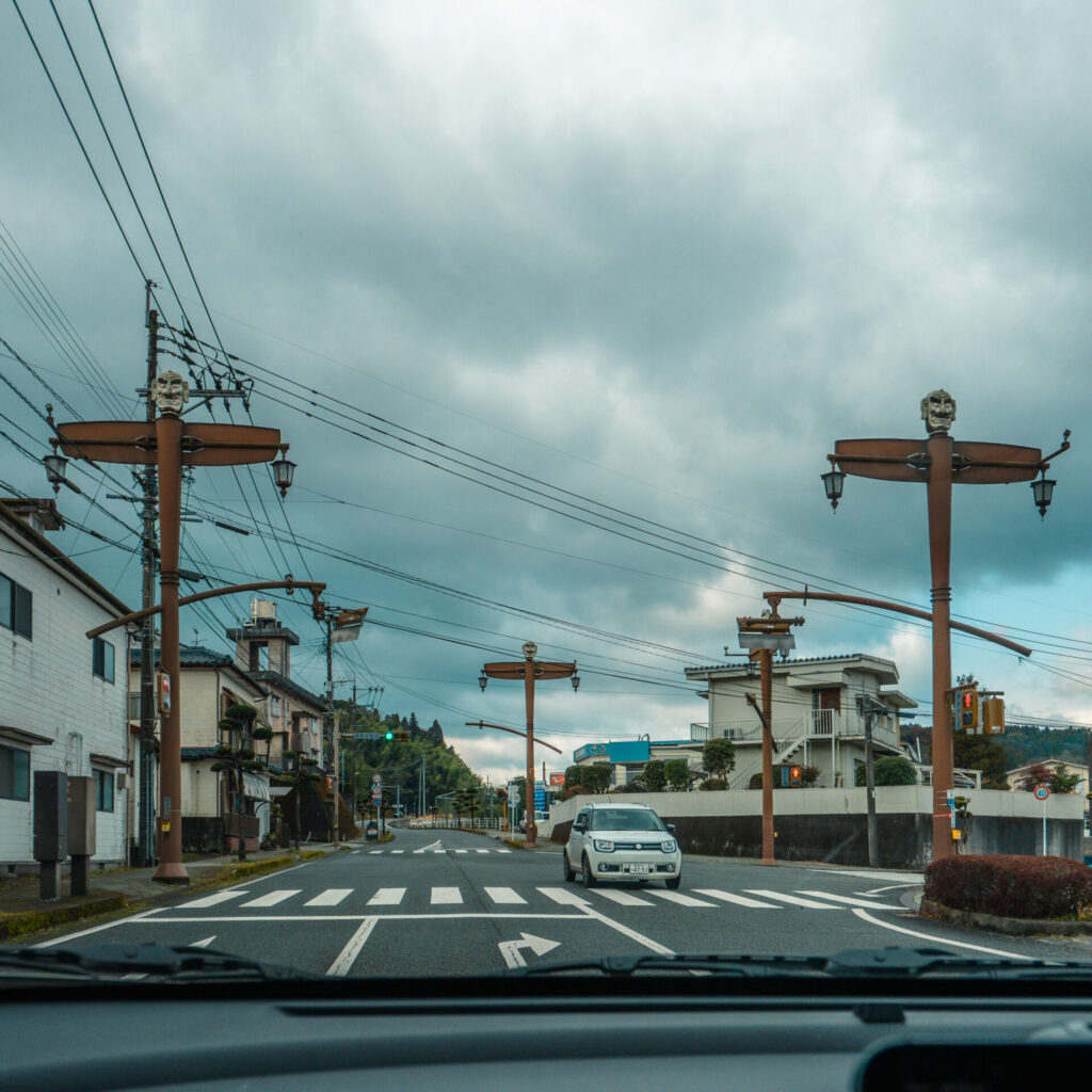 鹿児島県曽於市の弥五郎どんの街灯